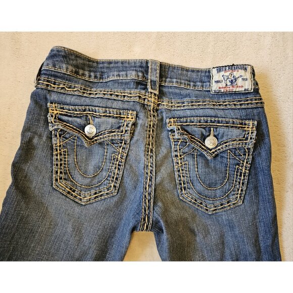 True Religion Jeans Women 29 Straight Leg Low Rise Denim Thick Stitch 29Wx33L - Picture 5 of 14